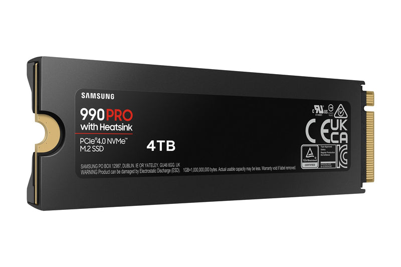 Samsung 990 PRO MZ-V9P4T0GW - SSD - encrypted - 4 TB - internal - M.2 2280 - PCIe 4.0 x4 (NVMe) - 256-bit AES - TCG Opal Encryption 2.0 - integrated h
