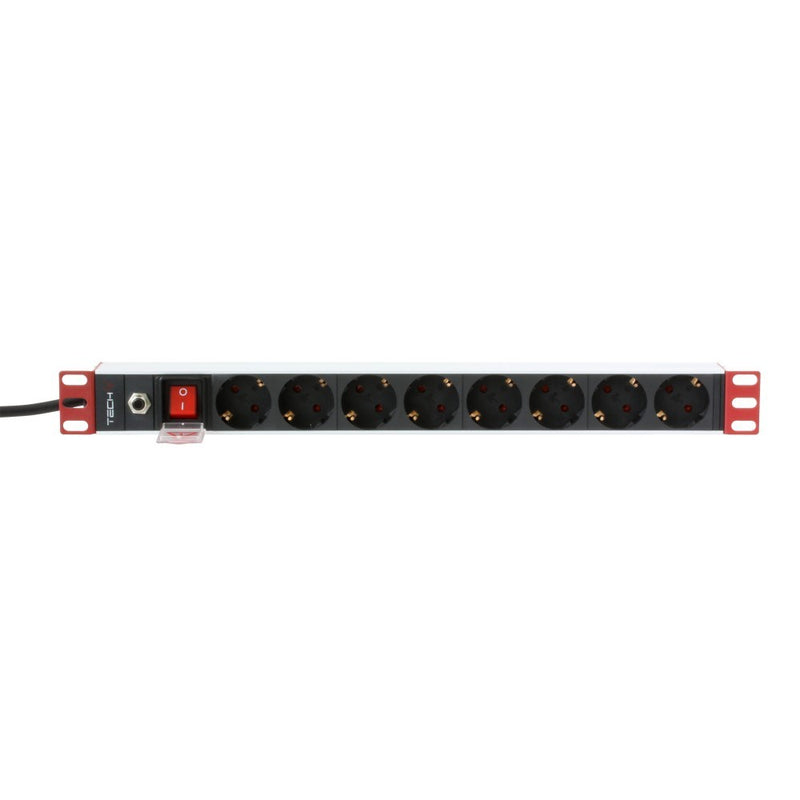 Techly Rack 19" Steckdosenleiste 8-fach Schuko