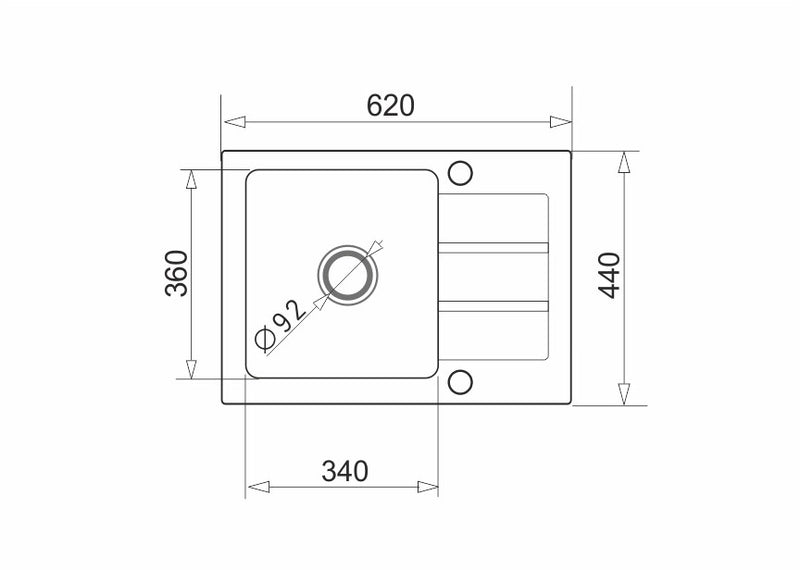 One-bowl sink with draining board Maidsinks Promo 62x44 1B 1D E070053701