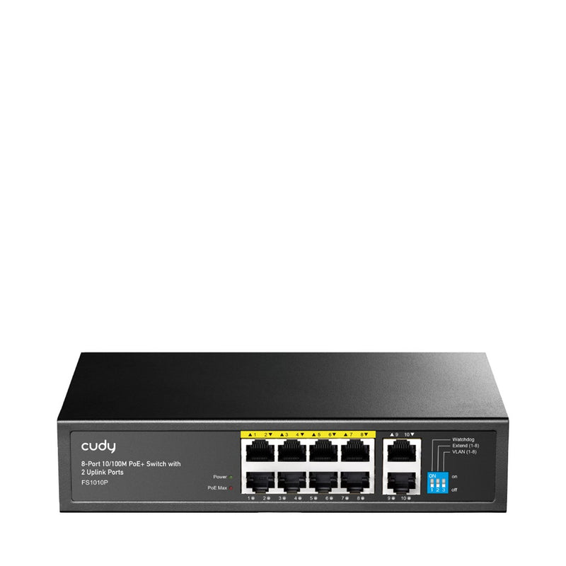 Cudy FS1010P network switch Fast Ethernet (10/100) Power over Ethernet (PoE) Black