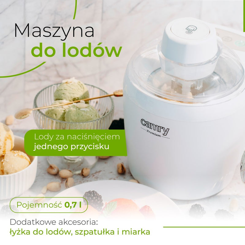 Camry Premium CR 4481 ice cream maker Gel canister ice cream maker 0.7 L 90 W White