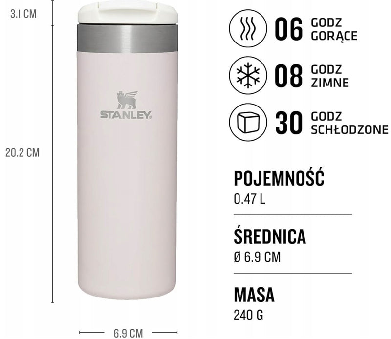 Stanley AEROLIGHT thermal mug, 0.47 l – ROSE QUARTZ METALLIC