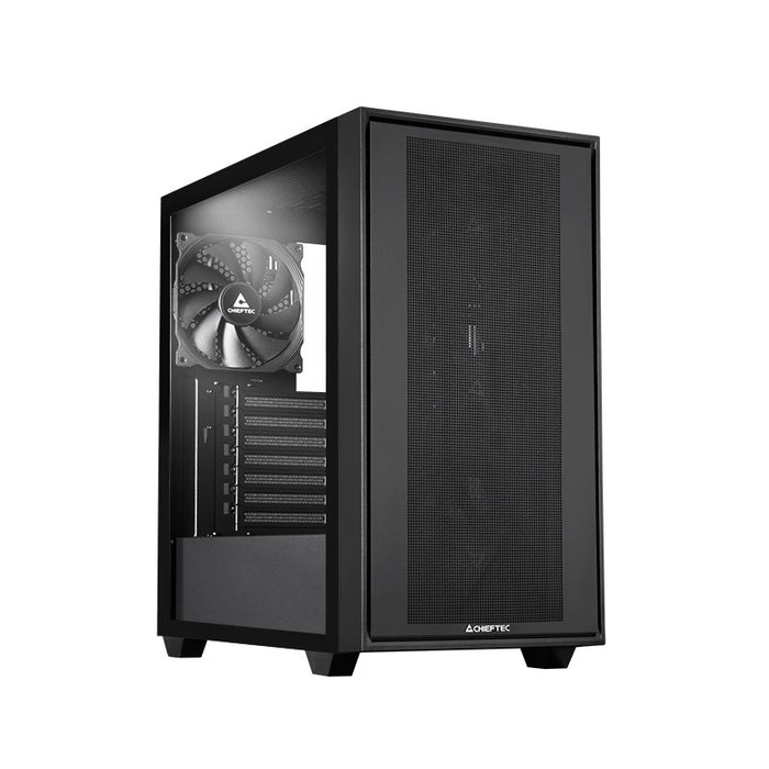 Chieftec Midi Tower GS-03B-BLK-OP, Schwarz Black