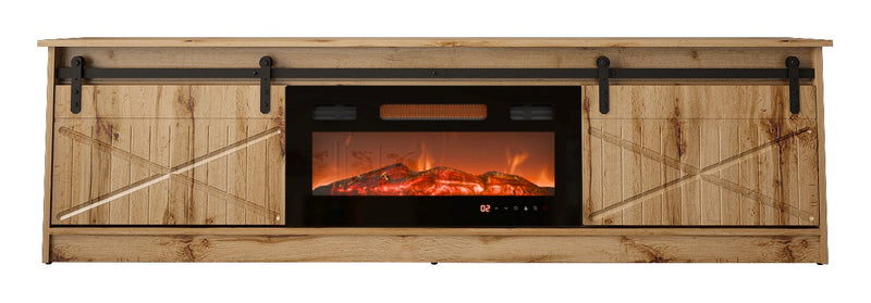 Meuble TV GRANERO + meuble cheminée 200x56.7x35 chêne wotan