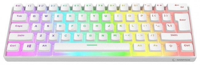 Wired mechanical keyboard - Rampage RADIANT K11 White RGB