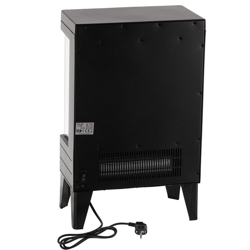 Electric fireplace ADLER AD 7755 2 heat settings: 1000W / 2000W | 3D flame effect | Thermostat Black