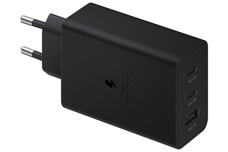 Power charger SAMSUNG Trio EP-T6530 65W PD 1x USB-A, 2x USB-C (EP-T6530NBEGEU) Black