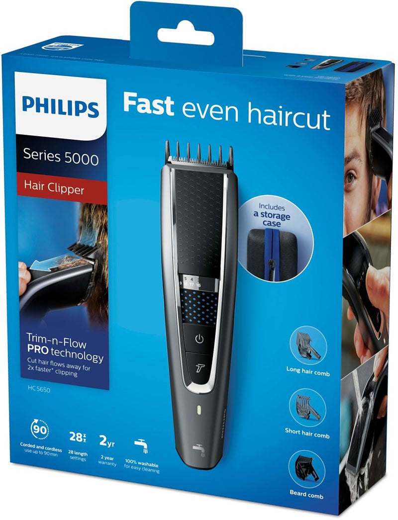 Philips 5000 series HC5650/15 hair trimmers/clipper Black, Silver