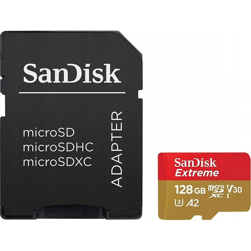 SanDisk Extreme 128 Go MicroSDXC UHS-I Classe 10 + adaptateur
