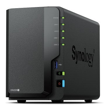 Synology DS225+ 2 Bay NAS Desktop Intel® Celeron® J4125 2 GB DDR4 Synology DSM Black - only Synology HDD