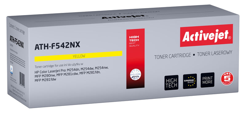 Activejet ATH-F542NX toner (replacement for HP 203X HP203X CF542X CRG 054H Y CRG054H; Supreme; 2500 pages; yellow)