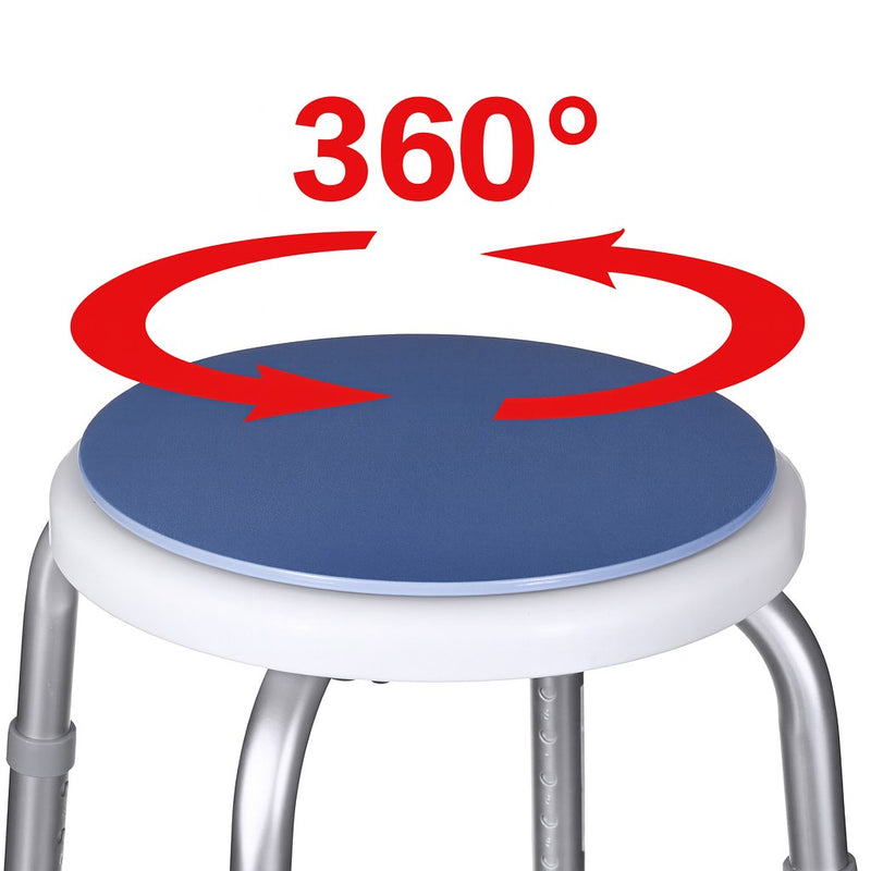 Round aluminium shower stool