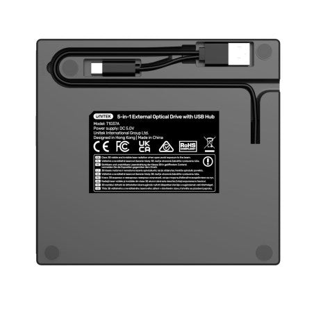 UNITEK External DVD/CD Burner with 5 Gbps USB Hub