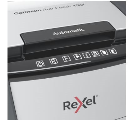 Rexel AutoFeed+ 150X automatic shredder, P-4, cuts confetti cut (4x28mm), 150 sheets, 44 litre bin