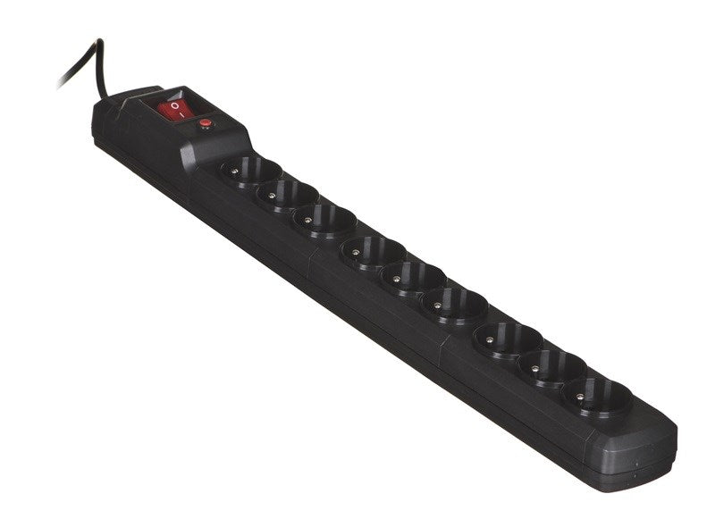 Activejet ACJ COMBO 9GN 3M schwarze Steckdosenleiste mit Kabel