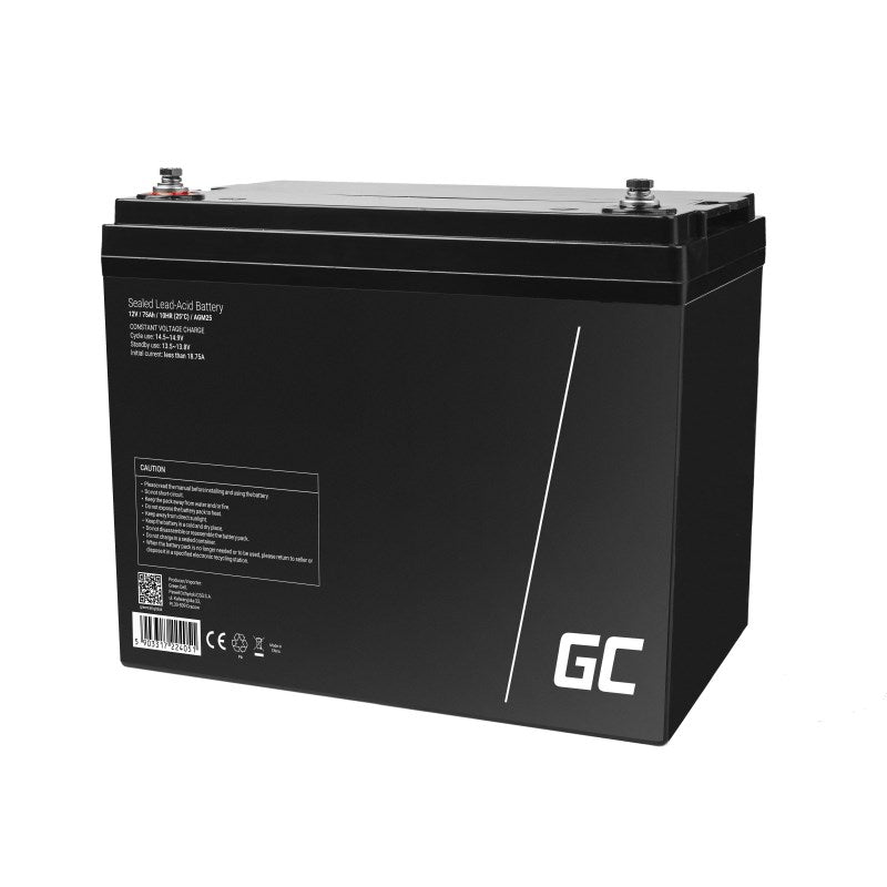 "Green Cell AGM25 Plombierte Bleisäure 75Ah 12V"