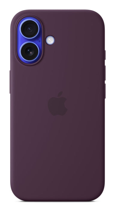 Apple - Back cover for mobile phone - MagSafe compatibility - silicone - plum - for iPhone 16