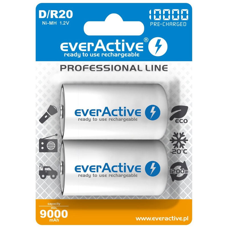 Akkus everActive R20/D Ni-MH 10000 mAh ready to use