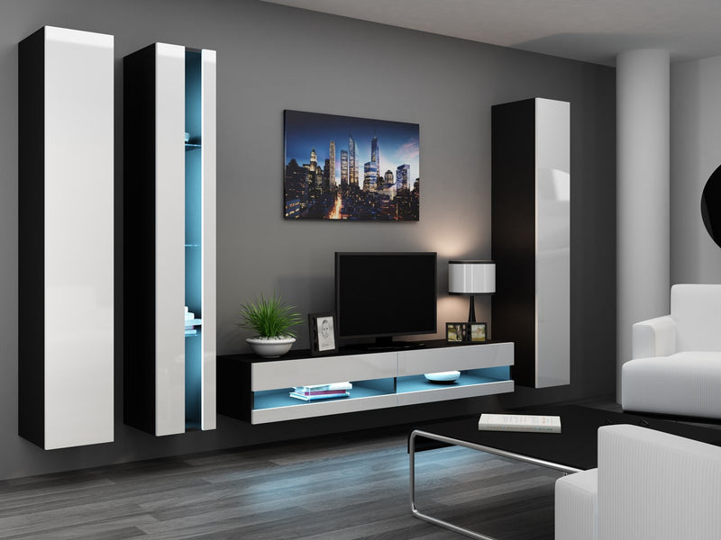 Cama Shelf unit VIGO NEW 180/40/30 black/white gloss
