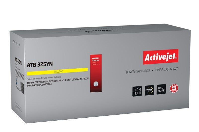 Activejet ATB-325YN Toner für Brother Drucker; Brother TN-325Y Ersatz; Supreme; 3500 Seiten; Gelb