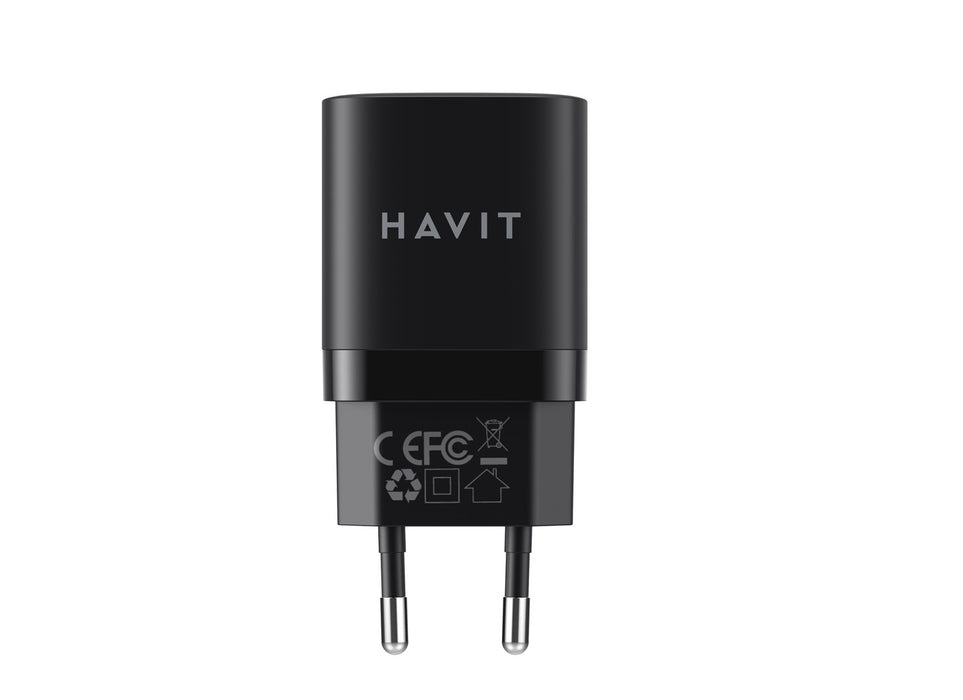 Havit UC30 EU - GaN two-port travel charger 33 W, black