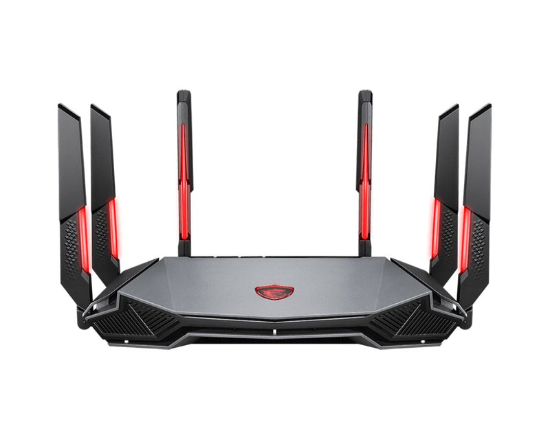 MSI RADIX AXE6600 WIFI 6E TRI-BAND wireless router Gigabit Ethernet Dual-band (2.4 GHz / 5 GHz) Black, Red