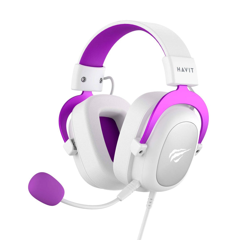 Havit H2002d - gaming headphones, white and purple