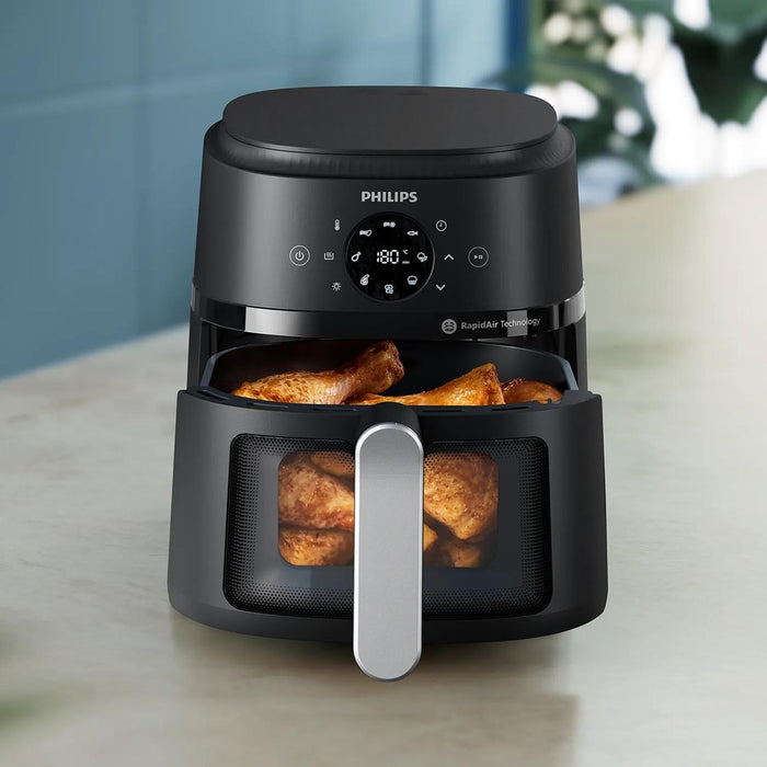 Philips 2000 series NA221/00 fryer Single 4.2 L Stand-alone 1500 W Hot air fryer Black, Silver