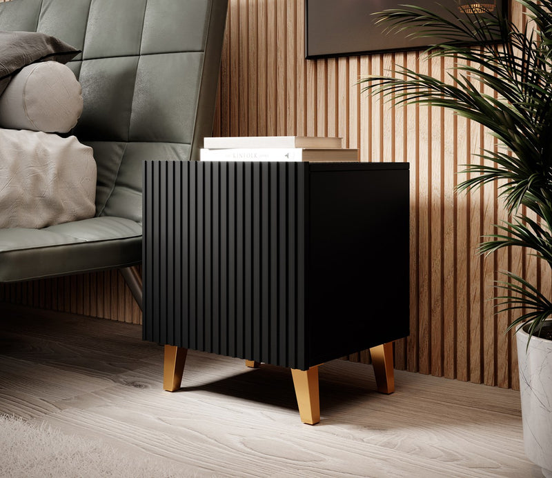 PAFOS bedside table 2 pcs. 45x40x51 cm matte black