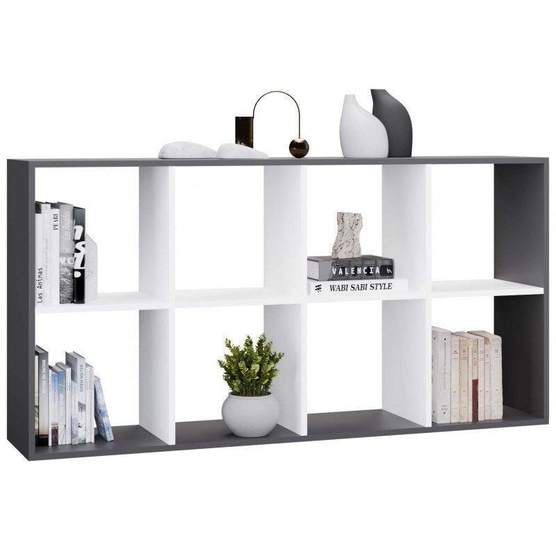 MALAX 2X4 SHELVING UNIT, ANTHRACITE/WHITE