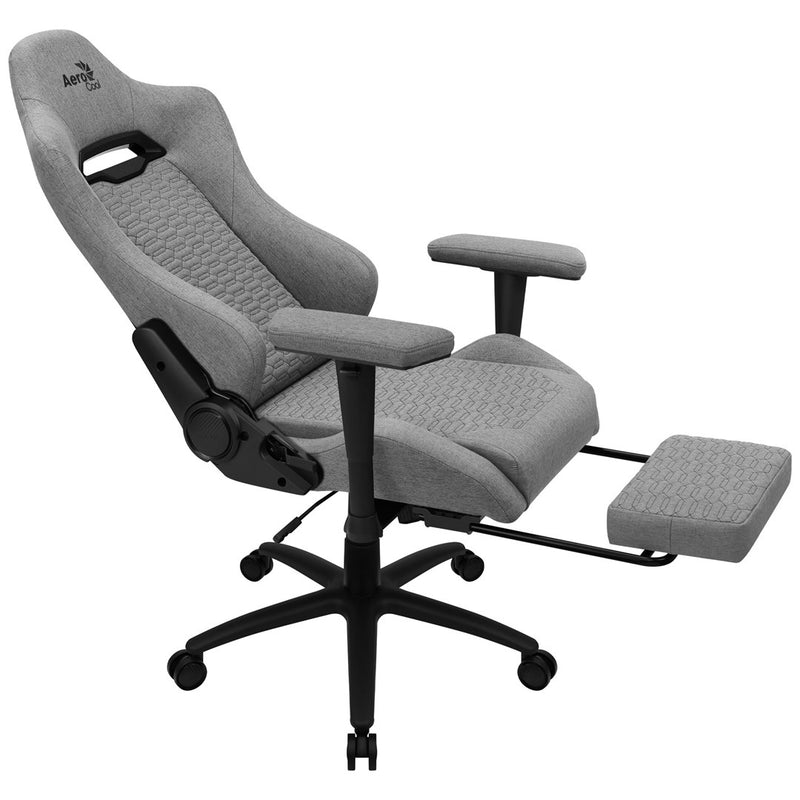 Aerocool ROYALASHGR Siège gaming ergonomique premium repose-jambes Technologie Aeroweave Gris