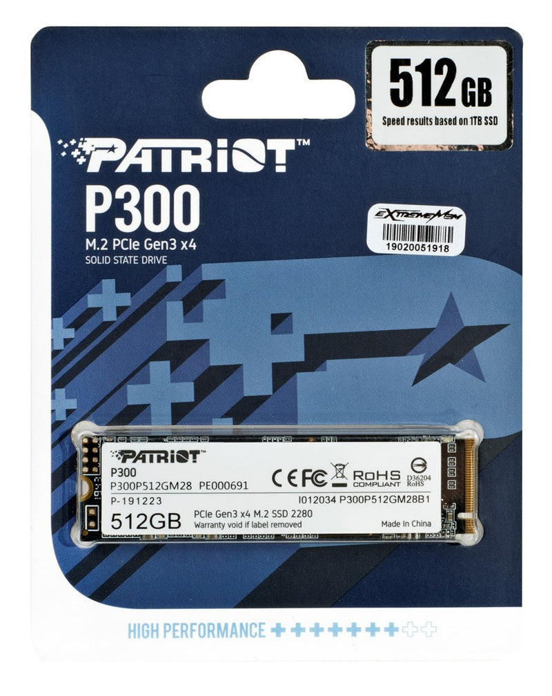 SSD PATRIOT P300 M.2 PCI-EX4 NVME 512 Go