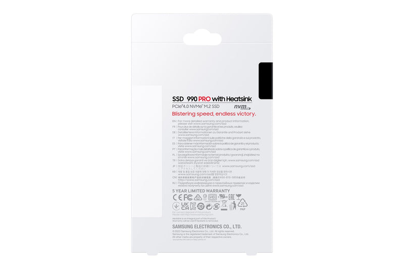 Samsung 990 PRO MZ-V9P4T0GW - SSD - encrypted - 4 TB - internal - M.2 2280 - PCIe 4.0 x4 (NVMe) - 256-bit AES - TCG Opal Encryption 2.0 - integrated h