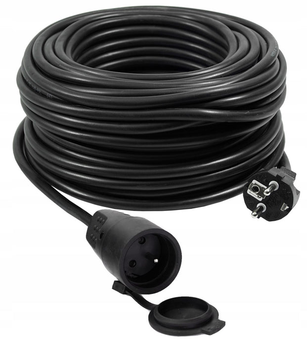 VERTEX PZO50M Retractable extension cable 50 m 3x2,5 mm Black