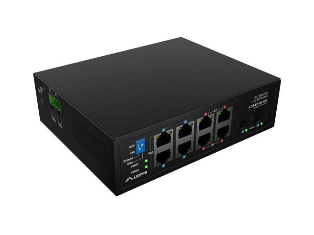 LANBERG ILGE-8P-2S-120 LIGHT INDUSTRIAL POE SWITCH 4XBT 4XAT 2XSFP DIN GIGABIT ETHERNET