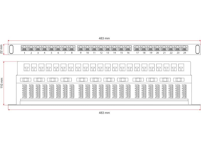 Alantec PK028 patch panel 1U