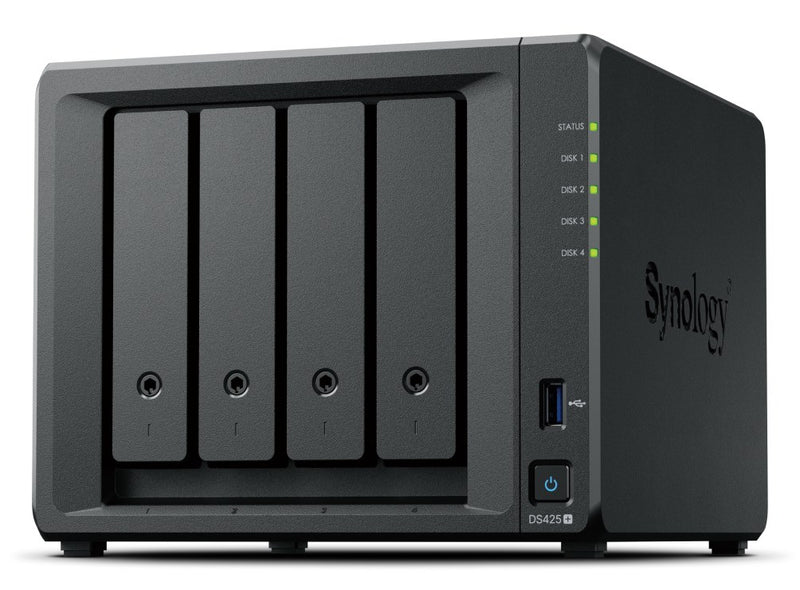 Synology DiskStation DS425+ NAS/storage server Intel® Celeron® J4125 2 GB DDR4 0 TB Black - only Synology HDD