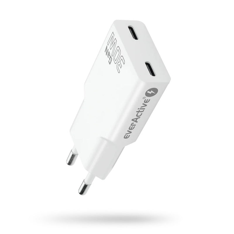 Charger 2 x USB-C Quick Charge 4+ 30W SUPER SLIM white