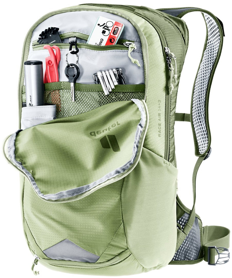 Bicycle backpack - Deuter Race Air 14+3 (Mineral/Grove)