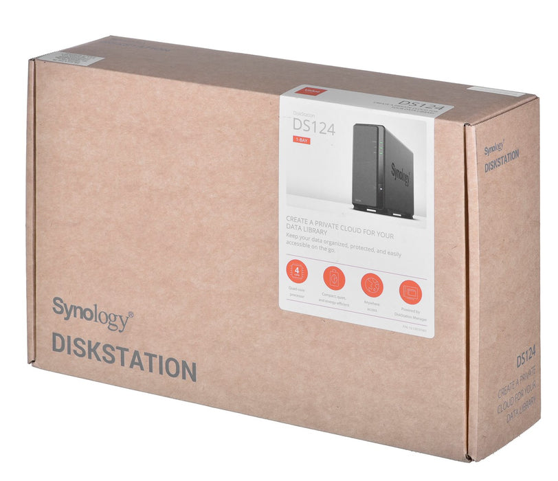 Synology DiskStation DS124 NAS/storage server Desktop Ethernet LAN Black RTD1619B