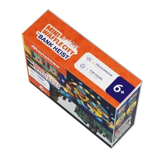 MARIOINEX Mini Waffle City Bank Robbery Building Blocks, 148 pieces