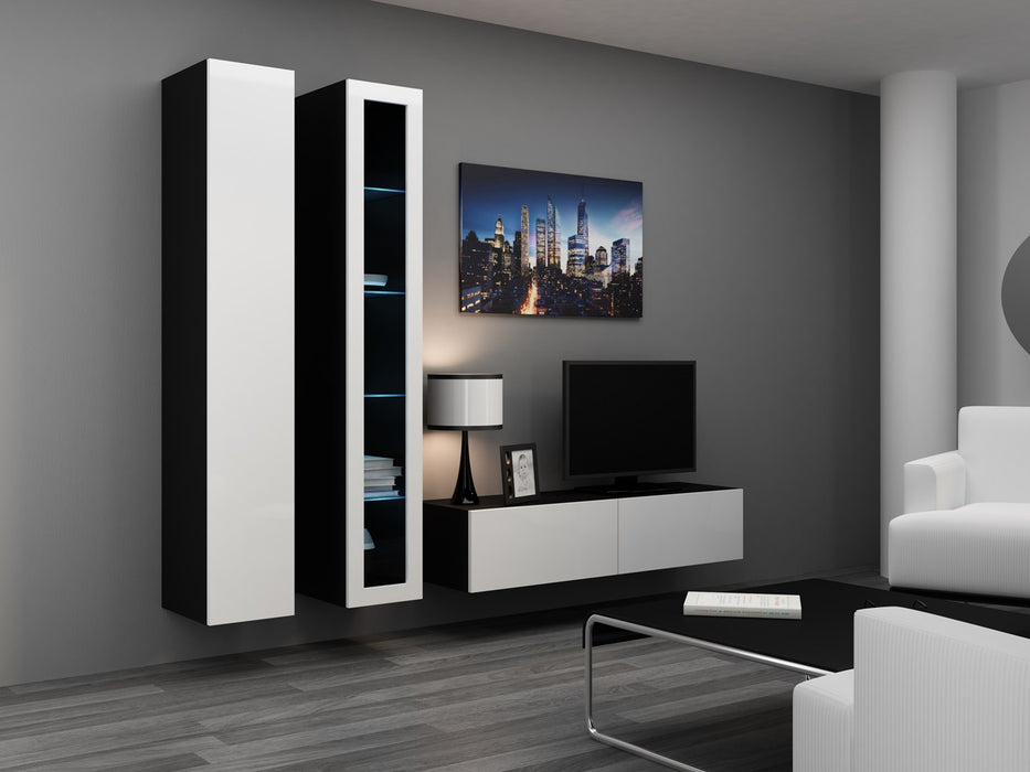 Cama Living room cabinet set VIGO 10 black/white gloss
