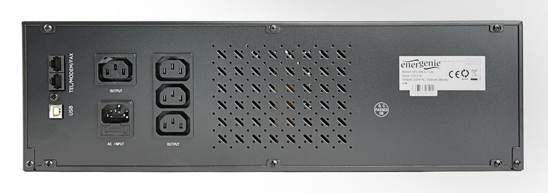 Gembird - Ups rack 19'' 3.4u 1500va, 4xiec 230v out, iec14 in,rj11, usb, lcd Line-Interactive 1.5 kVA 900 W 4 AC outlet(s)