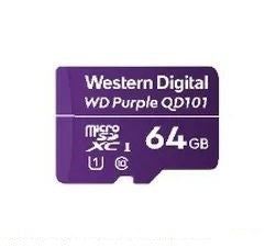 WD Purple - Flash memory card - 64 GB - UHS-I U1 / Class10 - microSDXC - purple