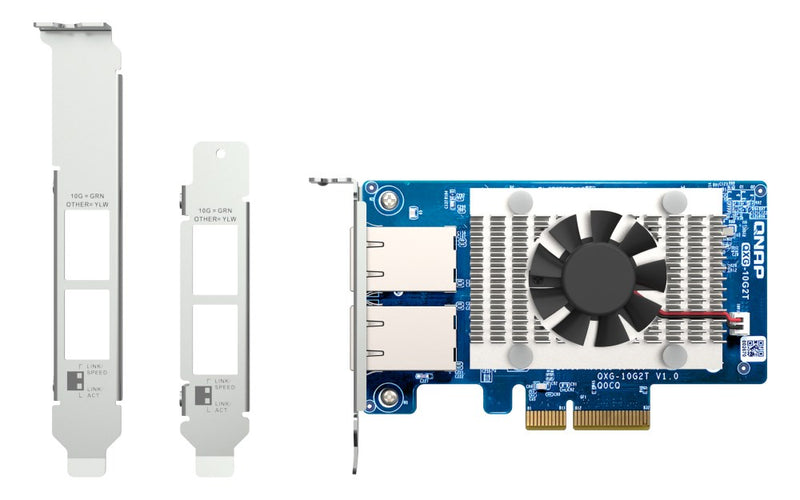 QNAP QXG-10G2T - Network adapter - PCIe 3.0 x4 low profile - 100M/1G/2.5G/5G/10 Gigabit Ethernet x 2 - for QNAP QGD-1600