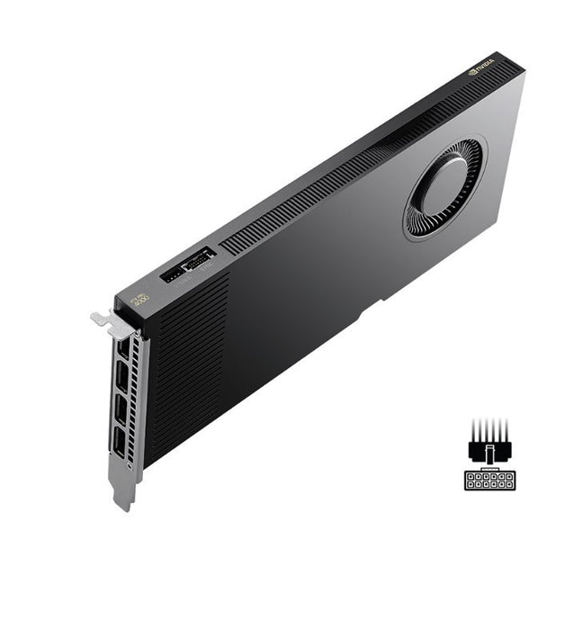 PNY RTX PRO 4000 Blackwell, 24 GB GDDR7 ECC 192-bit, 140W, PCI Express 5.0 x16, 4 x Display Port 2.1, ATX bracket, 1x CEM5 16-pin power supply cable,