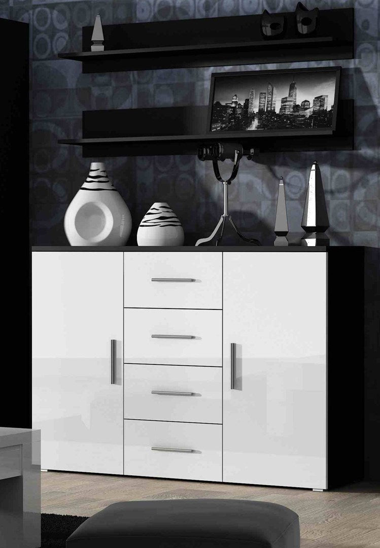 Cama living room sideboard UNI black/white gloss