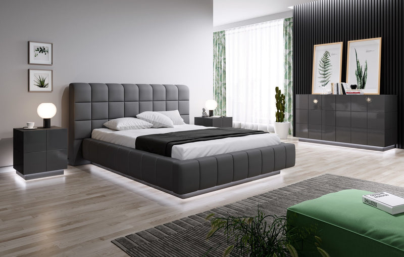 Cama bedside table REJA graphite grey gloss/graphite grey gloss