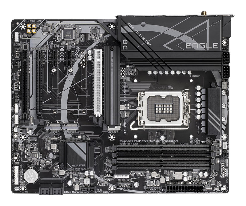 GIGABYTE Z790 EAGLE AX Motherboard - Supports Intel Core 14th Gen CPUs, 12+1+1Phases Digital VRM, up to 7600MHz DDR5 (OC), 3xPCIe 4.0 M.2, Wi-Fi 6E, 2