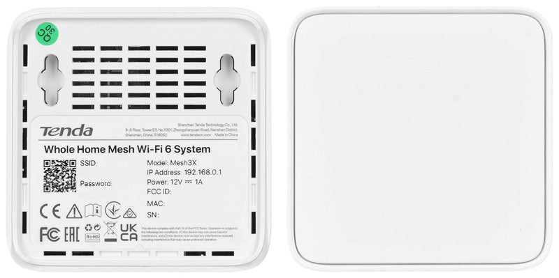 Tenda EX3 (2-pack) Dual-band (2.4 GHz / 5 GHz) Wi-Fi 6 (802.11ax) White 1 Internal